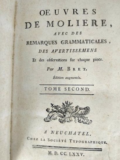 null 
Bret M. Oeuvres de Molière, avec des remarques grammaticales, des avertissements...