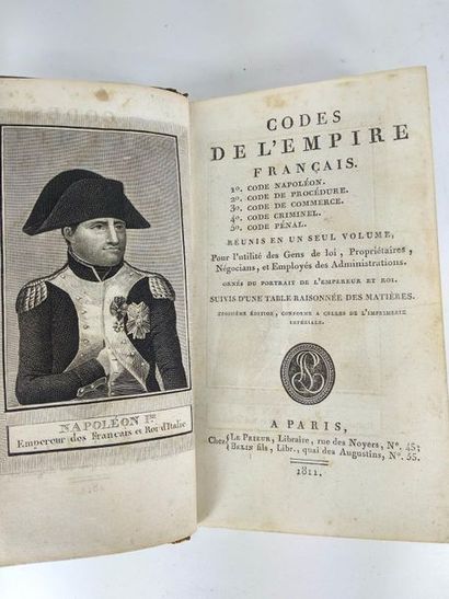 null Codes de l'empire français.
Paris . Librairies Le Prieur, Belin.1811
In12. Demi...