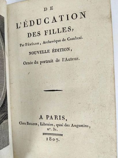 null Fénelon.De l'éducation des filles.
Paris.Billois.1807.

In18. Reliure plein...