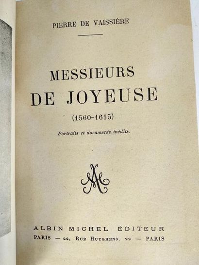 null Pierre de Vaissière.Messieurs de Joyeuse.
Paris.Albin Michel.1926

In8.Demi...