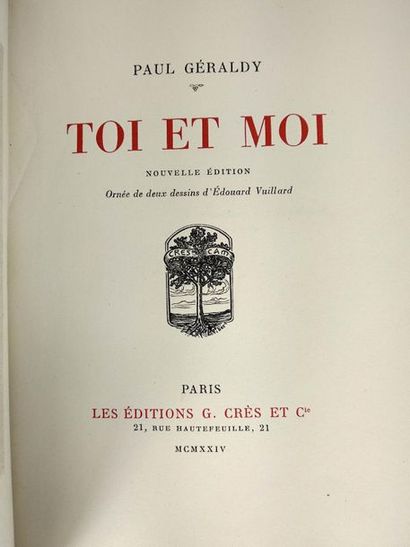 null Lot de 2 volumes du même relieur.

1er volume:
Martinet Edouard.André Gide.
Paris.Victor...