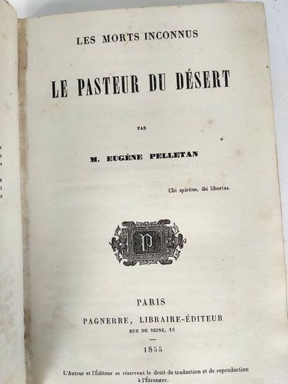 null Pelletan Eugène.Le pasteur du désert.
Paris.Pagnerre.1855.

In8 Demi reliure...