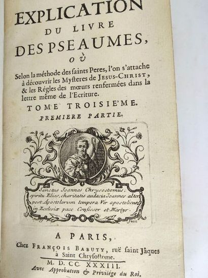 null Explication du livre des Psaumes.
Paris.Chez François Rabuty.1733.

Lot de 5...
