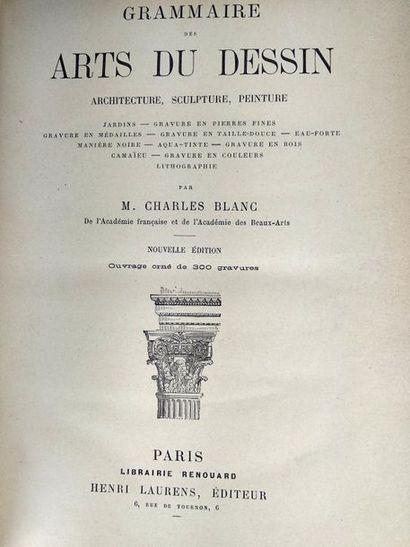 null Blanc Charles.Grammaire des arts du dessin.
Paris.Henri Laurens.Sans date.

In4...