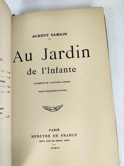 null lot de 2 volumes :

Samain Albert. Au jardin de l'infante.
Paris.Mercure de...