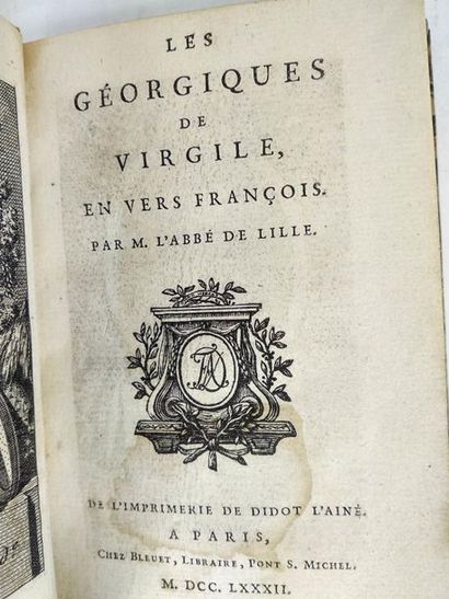 null Abbé Delille.Les géorgiques de Virgile.
Paris,Didot l'Ainé. 1782.

In12 Demi...