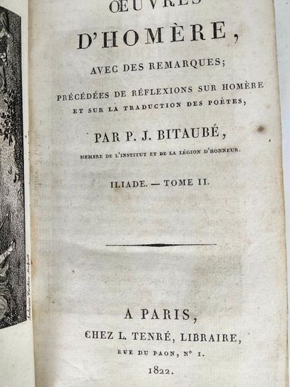 null Homère.Iliade.(2volumes)
Paris.Chez L.Teneré.1822

In12 Reliure plein veau de...