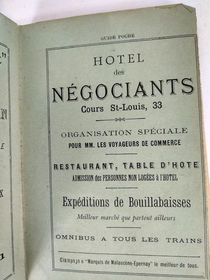 null Hotel des Négociants.Guide de Poche de Marseille offert à MM.les étrangers..
Marseille.Imprimerie...
