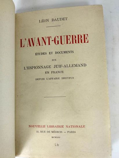 null Daudet Léon.L'avant-guerre.
Paris.nouvelle librairie nationale .1913

In8 Demi...