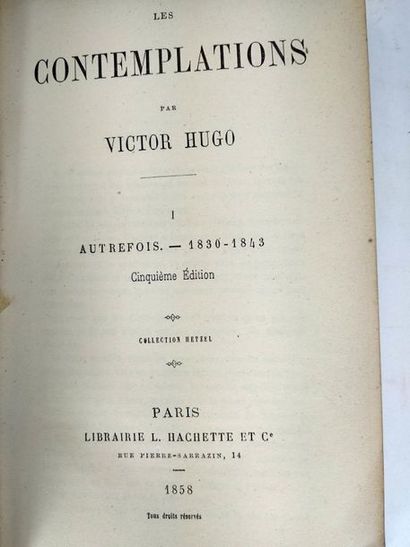 null Hugo Victor.Les comtemplations. (lot de 2 volumes).
Paris.Hachette.1858

In...