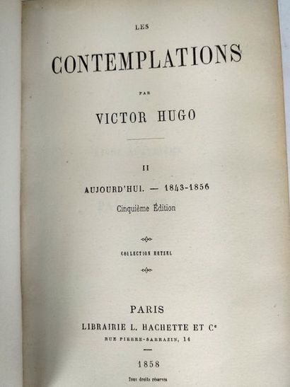 null Hugo Victor.Les comtemplations. (lot de 2 volumes).
Paris.Hachette.1858

In...