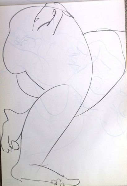 Gaston Coppens (1909-2002) Nus Féminins. Carnet (55x 37) de 45 dessins au crayon....