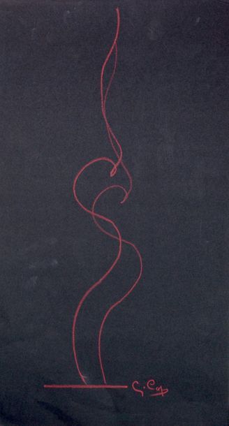 Gaston Coppens (1909-2002) Nus féminins. 11 Crayons de couleur sur papier noir dont...