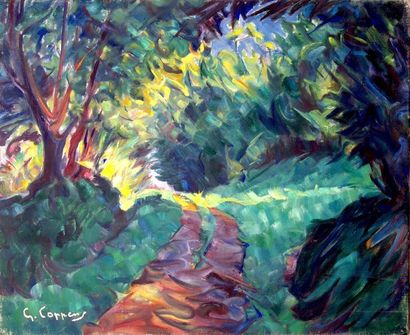 Gaston Coppens (1909-2002) «Paysage»
Huile sur toile signée. 61 x 50 cm.