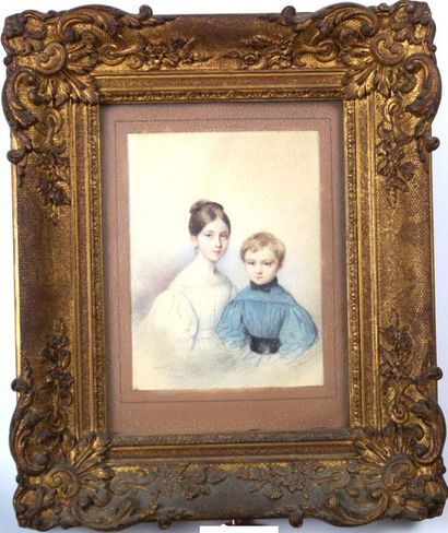 null Femme et enfant, 1895. (15,5 x 11,5) Pièce encadrée (31 x 26)
