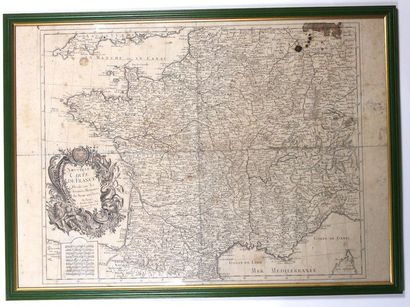 null «Nouvelle Carte de France du Sieur de L'ISLE. Se vend à Amsterdam, 1755.»
Gravure...