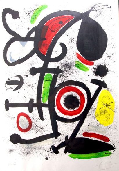 null Affiche Miro: «Composition»
Epreuve d'artiste signée.68 x 48 cm.