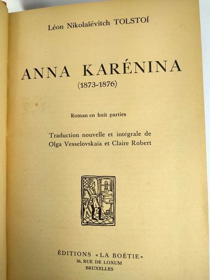 null Tolstoï Léon  Nikolaïévitch, Anna Karénina.
Traduction de Olga Veslovskaia ...