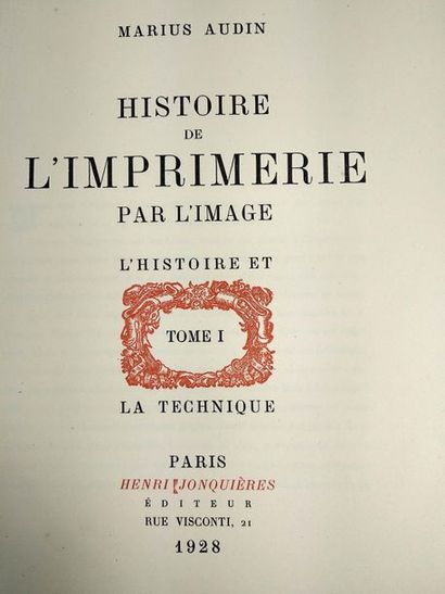 null 
Audin Marius, Histoire de L'imprimerie par l'image. .Lot complet de quatre...