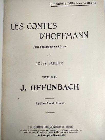 null Offenbach J. Les contes d'Hoffmann.           Opéra fantastique en 4 actes de...
