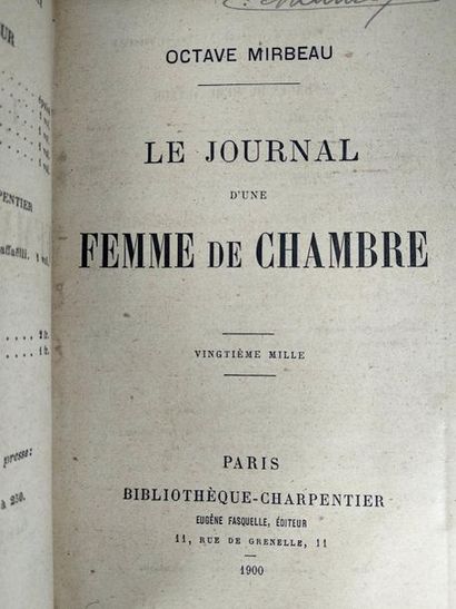 null 
Mirbeau Octave. Journal d'une femme de chambre.

Paris Eugène Fasquelle.1900
In8.Demi...