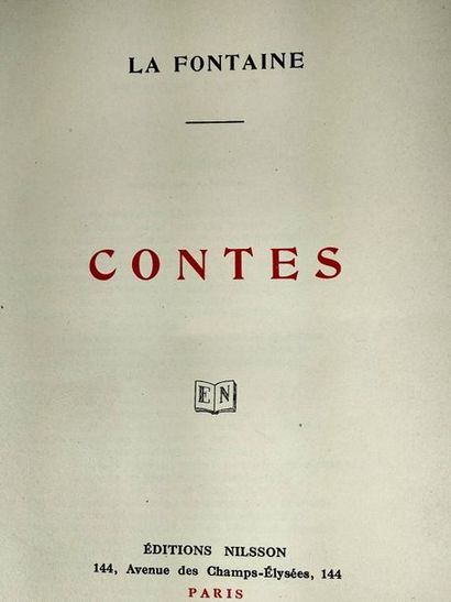 null La Fontaine, Contes.
Paris, Nilsson, sans date.
In8, Edition brochée. Pages...