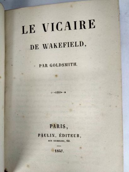 null Goldsmith.Le Vicaire de Wakefield.
Paris. Paulin. 1847.
In18. Demi reliure cuir....