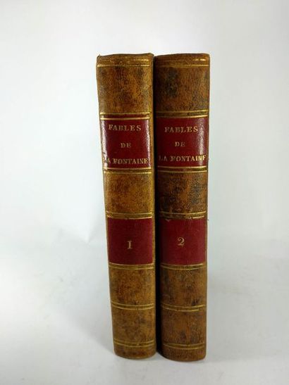 LA FONTAINE La Fontaine, Fables.2 volumes.Paris, Arthus-Bertrand,1829.Demi reliure...