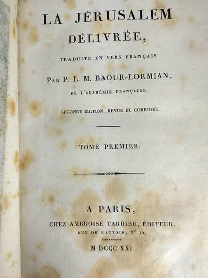null P.L.M. Baour -Lormian. La Jérusalem retrouvée.(2 volumes)
Paris.Tardieu.1821
In8...