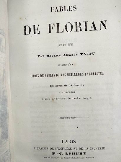 TASTU Tastu Amable.Fables de Florian.
Paris.P.-C. Lehuby.
In 8 Demi reliure cuir...