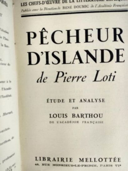 null Loti Pierre. Pêcheur d'Islande
Paris, Librairie Mellottée.Sans date .
In8 Demi...