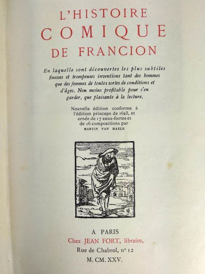 null Sorel Charles . L'histoire comique de Francion.
Paris .Jean Fort .1925
In4 Demi...