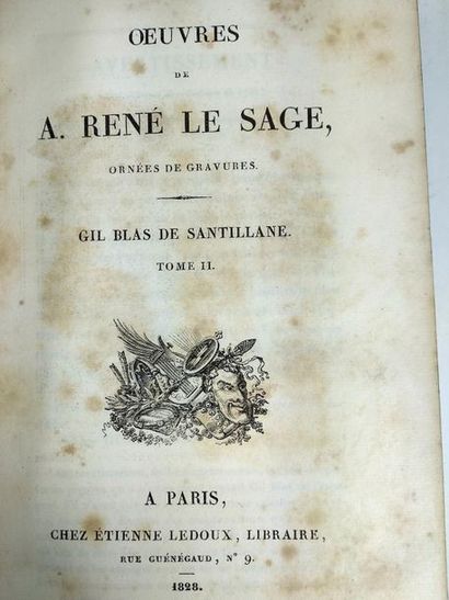 null A.René Le Sage. Gil Blas de Santillane.(lot de 2 volumes).
Paris. Chez Etienne...