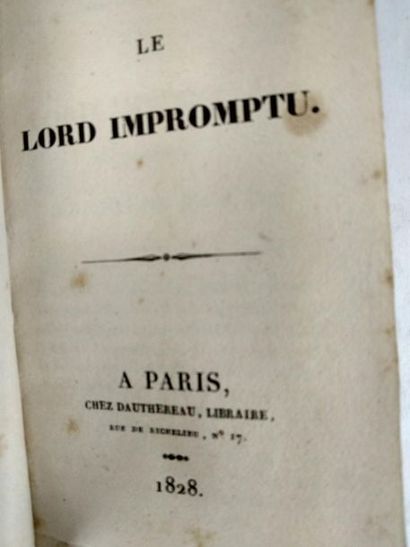 null Jacques Cazotte. Le Lord impromptu.
Paris. Chez Dautherreau. 1828.
In18 Demi...