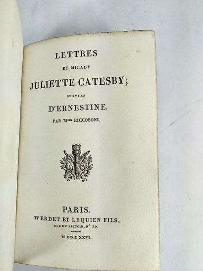 null Mme Riccoboni. (2 volumes) Lettres de Mistriss Fanny Butlerd à Mylord Charles...