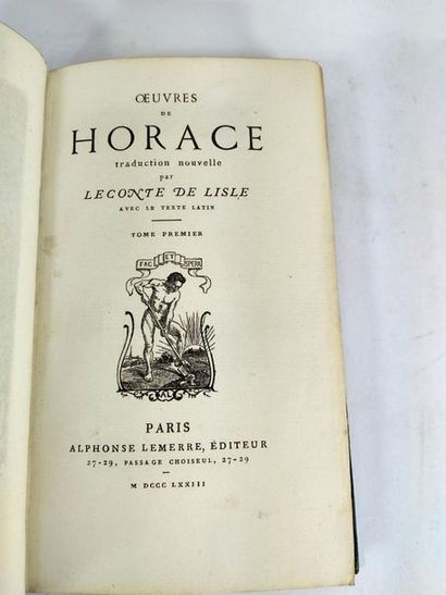 null œuvres d'Horace . Nouvelle traduction par Leconte de Lisle. (lot de 2 volumes)
Paris....