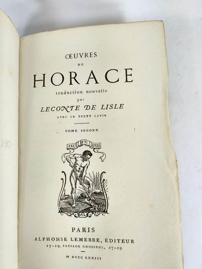 null œuvres d'Horace . Nouvelle traduction par Leconte de Lisle. (lot de 2 volumes)
Paris....