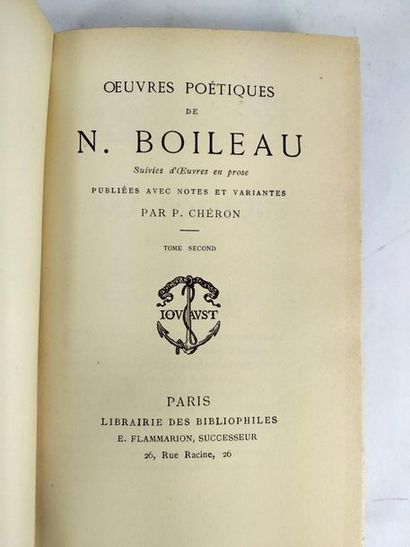 null Boileau .Oeuvres poétiques suivi d'oeuvres en prose. . (Complet lot de 2 volumes)...