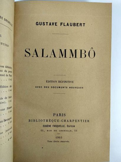 null Flaubert Gustave.La tentation de St Antoine. Salammbô. (lot de 2 volumes du...