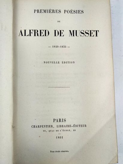 null Alfred de Musset . Important lot de 9 volumes.Poésies, contes, comédies, proverbes...
Paris...