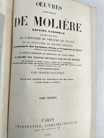 null Molière. Œuvres . (lot de 3 volumes )
Paris G. Charpentier. 1869.
In8 Demi reliure...