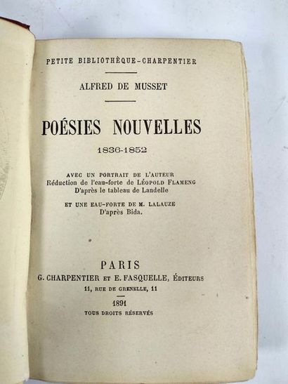 null Alfred de Musset . Poésies nouvelles 1836-1852.
Paris . Charpentier et Fasquelle....
