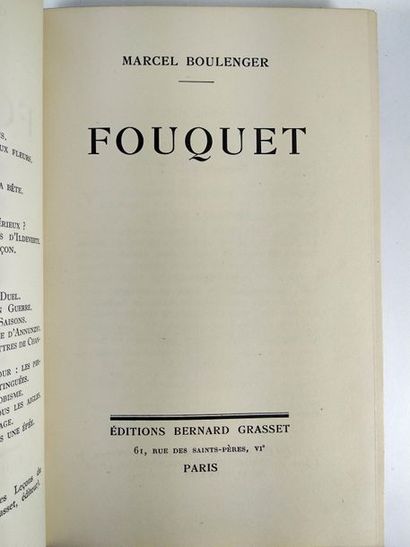 null Boulenger Marcel. Fouquet.
Paris Grasset 1933.
In8 demi maroquin à coins. Edition...