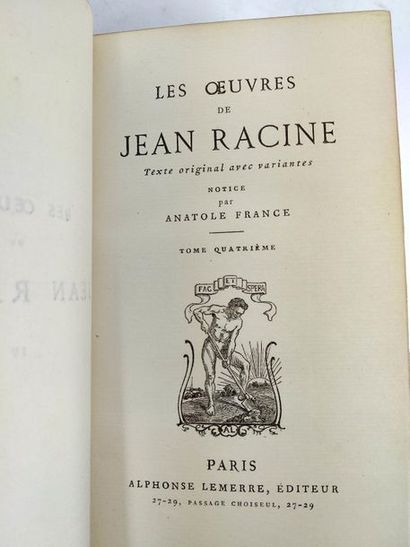 null Racine Jean. Œuvres. (Lot complet de 5 volumes) .
Paris.Alphonse Lemerre . Sans...