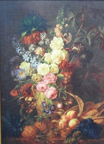 null Moise Jacobber (1786-1863), d'après

Fleurs et fruits

Reproduction sur toile

24...