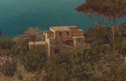 Edmund Berninger (1843-1929) 
Vue de Naples
Huile sur toile signée en bas à gauche
64...