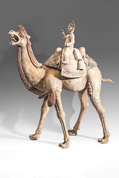 null Important chameau de Sogdiane et son chamelier
Trois éléments
Terre cuite ocre...