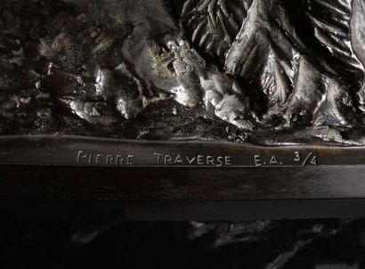 Pierre TRAVERSE (1892-1979) 
Centaure et archer, 1969
Bronze à patine brune signé...