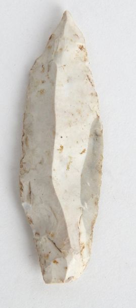 null Pointe en silex blanc

4,7 cm

Inscription ancienne de découverte Cap Hornu...