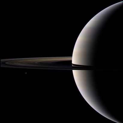 null Nasa. Une parfaite vue rapprochée de la planète Saturne et de son anneau depuis...